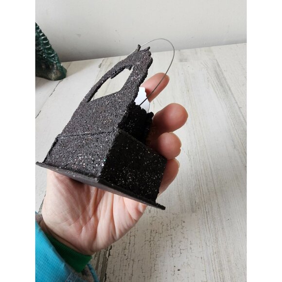 bethany lowe Thanksgiving greetings basket glitter turkey shabby cheek vintage s - Picture 6 of 8